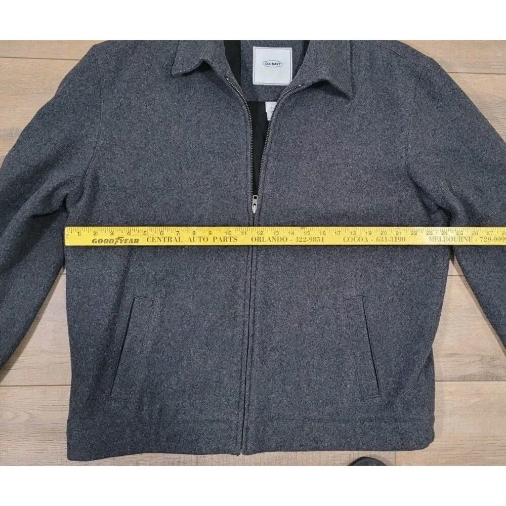 Old Navy Gray Wool Jacket Mens Size XL Full Zip Up Winter Stylish